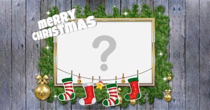 Linda moldura de natal com foto grande e enfeites natalinos Linda moldura de natal com foto grande e enfeites natalinos