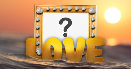 Love picture frame floating on water. Add your photo!