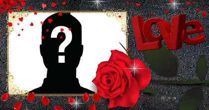 Moldura de Natal com rosa vermelha!