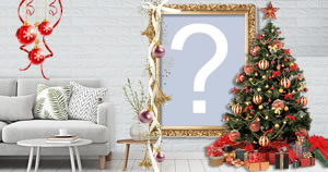 Coloque sua foto em quadro na parede de uma sala de Natal!