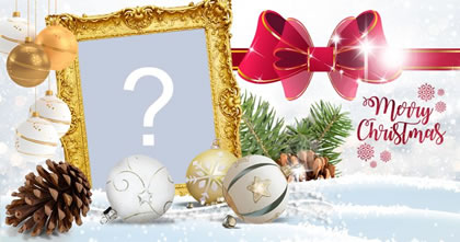 Moldura de natal com bolas branca. Moldura de natal com bolas branca.