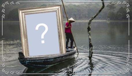 Moldura com quadro fotográfico dentro do barco. Adicione uma foto e faça a sua!