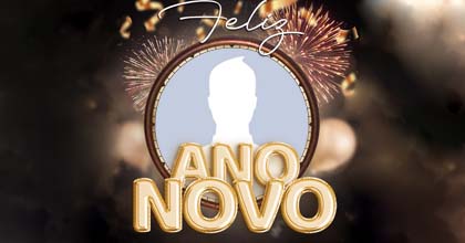 Linda moldura de Feliz Ano novo pra adicionar a sua foto!