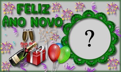 Linda Moldura com decoração de Feliz Ano novo com . Adicione uma foto!