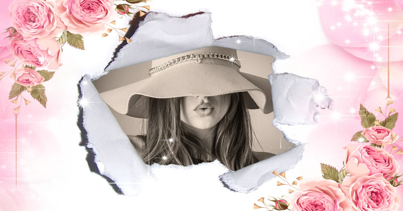 Moldura com efeito de papel rasgado.