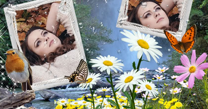 Coloque sua foto nesta linda moldura de cachoeira!