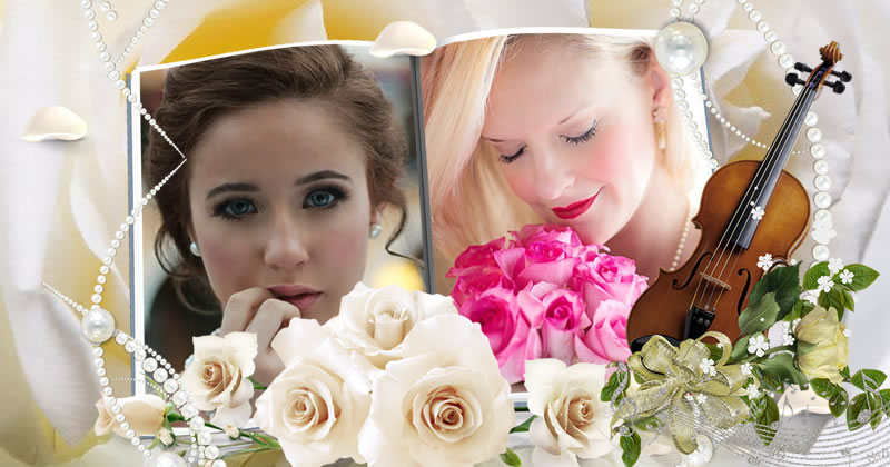 Coloque sua foto neste lindo álbum de fotos com rosas!