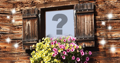 Linda moldura com Janela florida. Adicione sua foto!