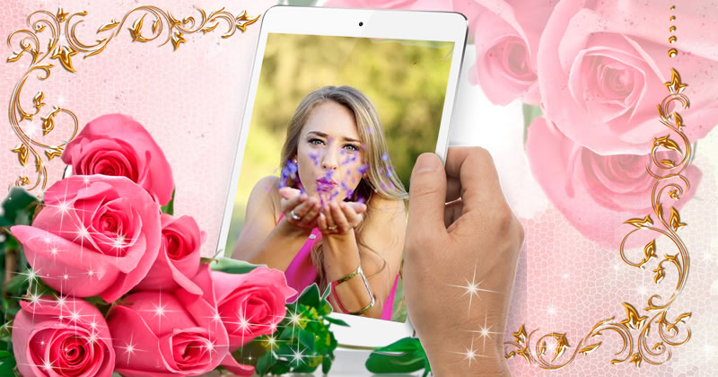 Linda moldura com rosas!