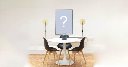 Adicione sua foto na parede de uma linda sala de jantar!