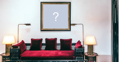 Adicione sua foto na parede de uma linda sala