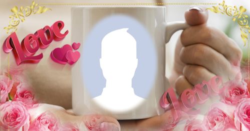 Moldura segurando a caneca