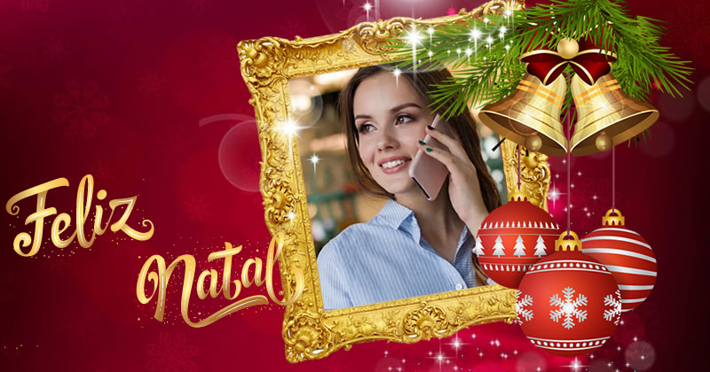 Moldura de Feliz Natal. Crie a sua!