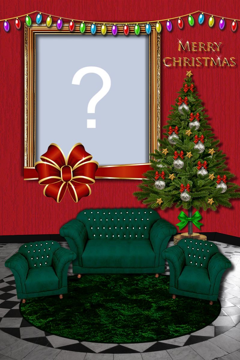 Linda moldura de Natal. Adicione uma foto!
