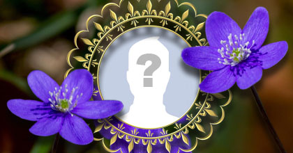 Linda moldura com flores roxa. Adicione sua foto!