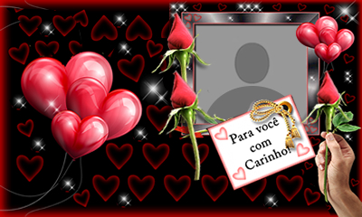 Lindo moldura de cartão com mensagem de Carinho. Adicione uma foto!