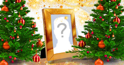 Linda moldura com foto de Natal no porta retrato. Adicione a sua foto!