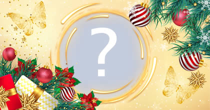 Linda moldura de Natal com enfeites natalinos. Adicione sua foto!
