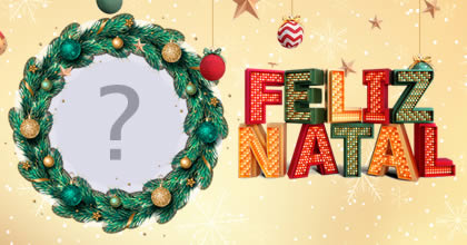 Linda moldura de Feliz Natal com Guirlanda. Adicione sua foto!