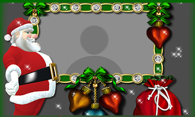 Moldura de Natal com Papai Noel. Adicione uma foto!