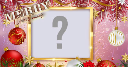 Bela moldura de Feliz Natal em inglês para adicionar sua foto!