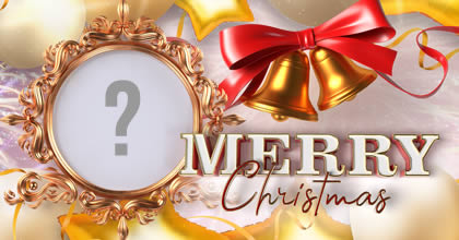 Linda moldura de Natal em inglês, com sinos!