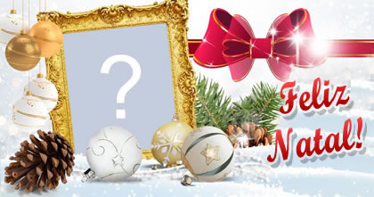 Moldura Feliz Natal na neve!