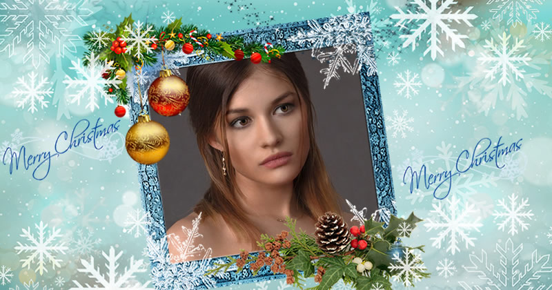 Moldura Feliz Natal Azul!