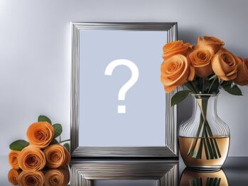 Moldura para foto com flores laranja! Adicione sua foto!