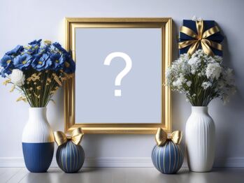 Moldura para foto com vasos azuis e brancos! Moldura para foto com vasos azuis e brancos!