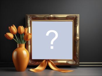 Moldura com vaso de tulipas laranja! Adicione sua foto Moldura com vaso de tulipas laranja! Adicione sua foto