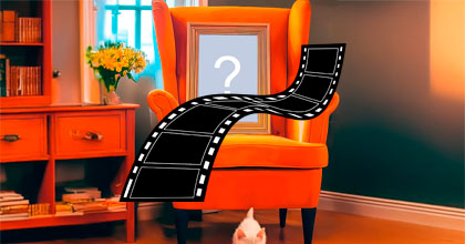 Crie um lindo video com sua foto na poltrona laranja!