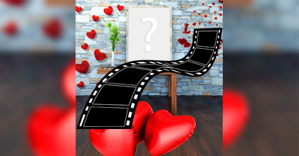 Crie um video romântico com sua foto na mesinha, e balões em forma de coração!