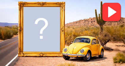 Faça seu video com sua foto na Moldura e o Fusca amarelo andando!