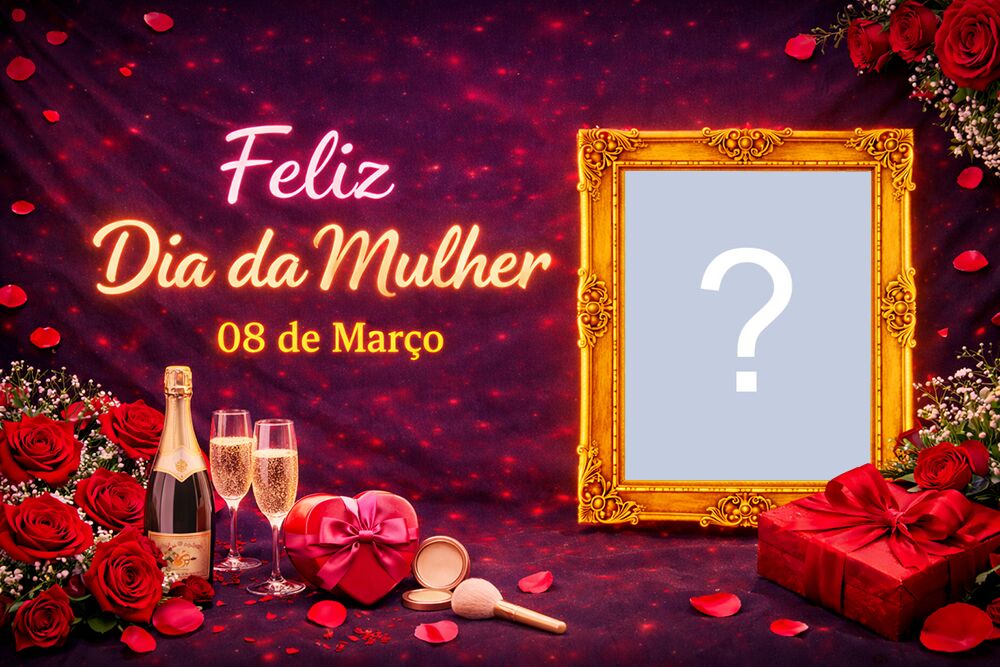 👩 Moldura comemorativa do Dia da Mulher - 08 de Março - Faça a Sua! 🌹