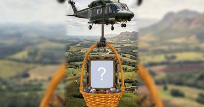 Crie seu video do Helicóptero transportando sua foto na cesta de Páscoa!